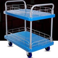 High quality double deck 350kg plastic trolley cart